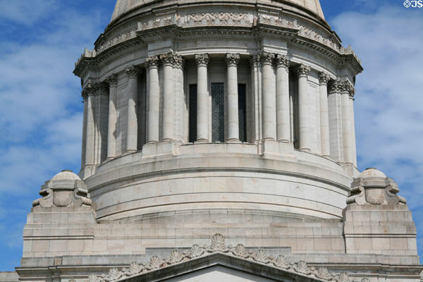 Column details around base of dome of Washington State Capitol. Olympia, WA.