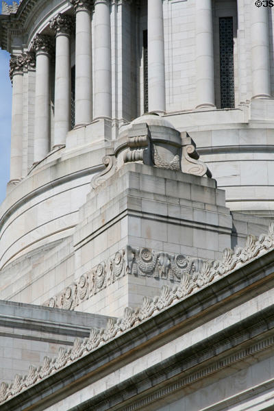 Neoclassical details of Washington State Capitol. Olympia, WA.