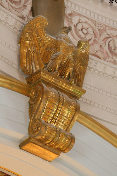 Sculpted gilded eagle in Rotunda of Washington State Capitol. Olympia, WA.