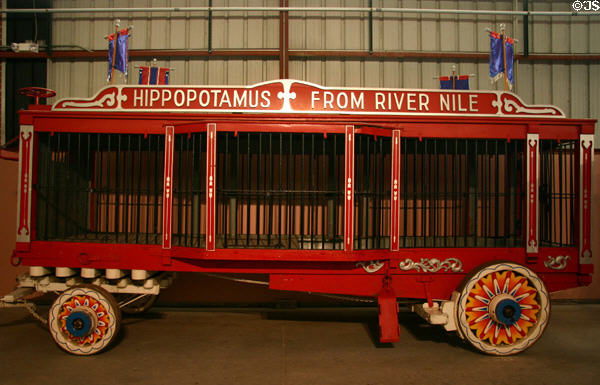Hippopotamus from River Nile circus wagon cage at Circus World Museum. Baraboo, WI.
