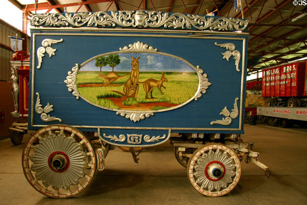 Gollmar Bros. kangaroo tableau circus wagon (c1890s) at Circus World Museum. Baraboo, WI.