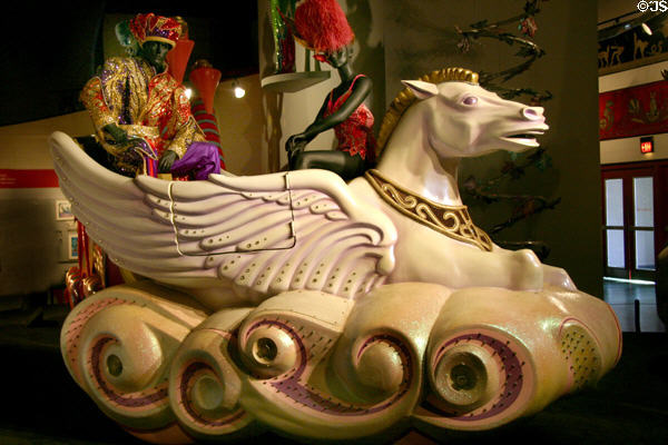 Living Unicorn float (1985-6) for Ringling Brothers, Barnum & Bailey Circus pageant at Circus World Museum. Baraboo, WI.