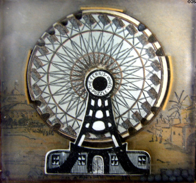 Ferris Wheel puzzle (1893) from Chicago World's Fair at Columbus Museum. Columbus, WI.