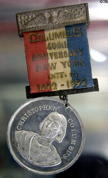 New York ribbon & medal from Columbian Exposition (c1893) at Columbus Museum. Columbus, WI.