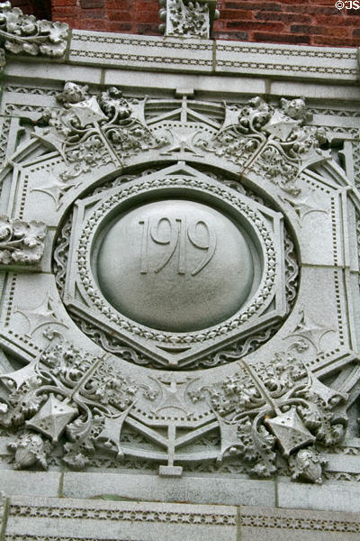 1919 date of Farmer's & Merchant's Union Bank building by Sullivan. Columbus, WI.