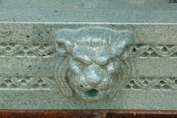 Lion's face on Farmer's & Merchant's Union Bank. Columbus, WI.