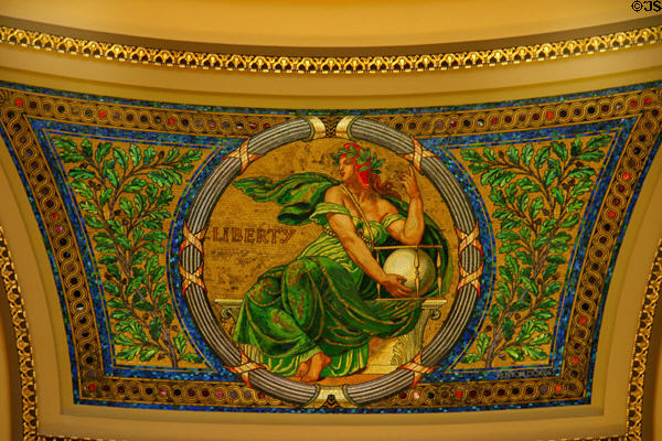Liberty mosaic in rotunda of Wisconsin State Capitol. Madison, WI.