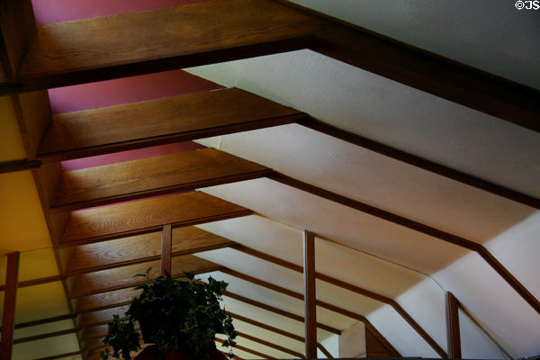 Ceiling beams of Taliesin Visitor Center. WI.