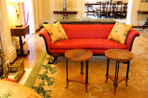 Sofa in ballroom at West Virginia Governor's Mansion. Charleston, WV.