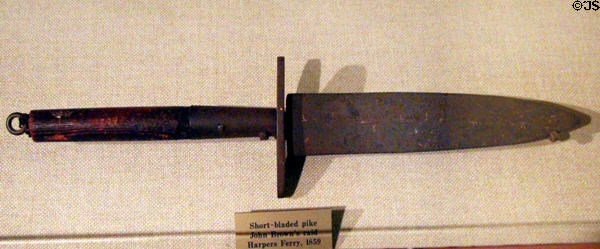 Short bladed pike used at John Brown's raid on Harpers Ferry (1859) at West Virginia State Museum. Charleston, WV.
