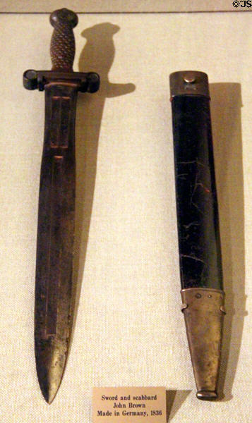 Sword & scabbard of John Brown made in Germany (1836) at West Virginia State Museum. Charleston, WV.