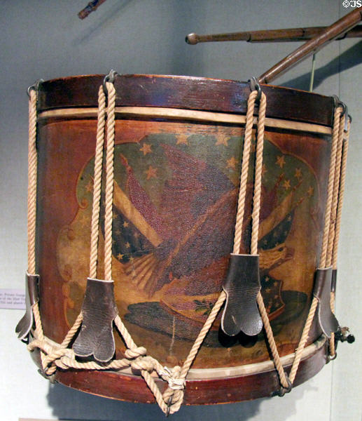 Drum played by Pvt. George Huddleston, drum major of 22nd VA Infantry Company G (CSA) during Civil War at West Virginia State Museum. Charleston, WV.