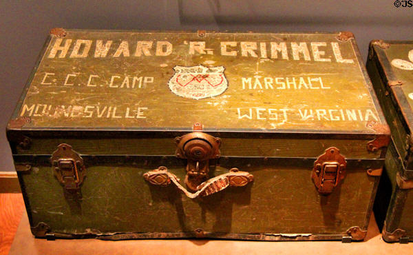 Trunk of member of Civilian Conservation Corp (CCC) (1930s) at West Virginia State Museum. Charleston, WV.