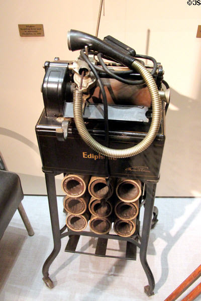 Ediphone dictation machine (c1880) with wax cylinders at West Virginia State Museum. Charleston, WV.