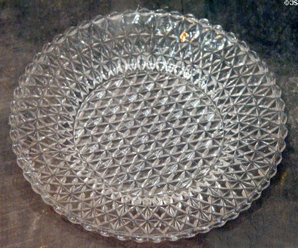 Pressed diamond plate, Central Glass (1867-91) Wheeling, WV at West Virginia State Museum. Charleston, WV.