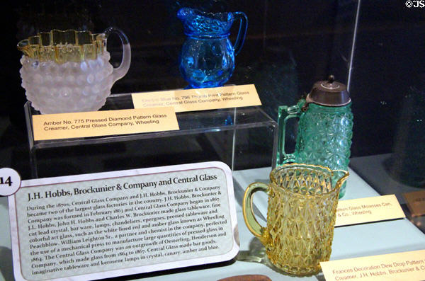 Collection of pressed glass made in Wheeling, WV at West Virginia State Museum. Charleston, WV.