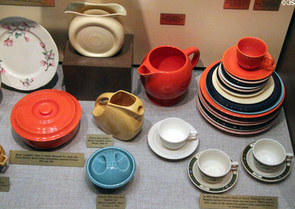 Collection of Homer Laughlin china (1930's-80's) at West Virginia State Museum. Charleston, WV.