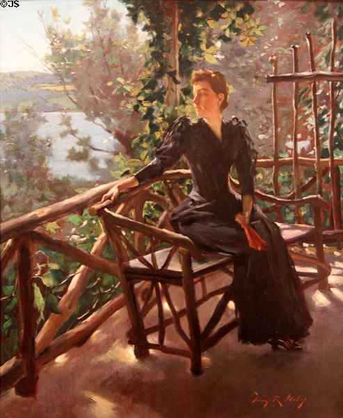 On The Porch painting (c1893) by Irving R. Wiles at Huntington Museum of Art. Huntington, WV.