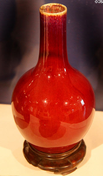 Chinese porcelain Oxblood vase (19thC) at Huntington Museum of Art. Huntington, WV.
