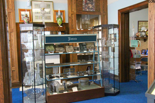Fostoria glass collection at Fostoria Glass Museum. Moundsville, WV.
