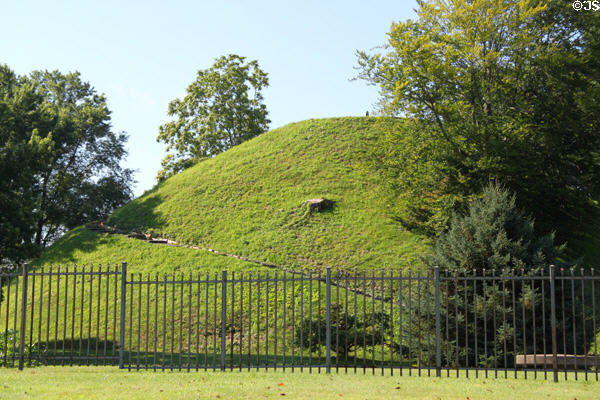 Native American mound (250-150 BCE) at Grave Creek Mound Archaeological Complex. Moundsville, WV.