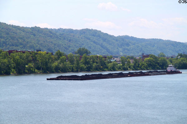 Coal barge on Ohio River. Wheeling, WV.