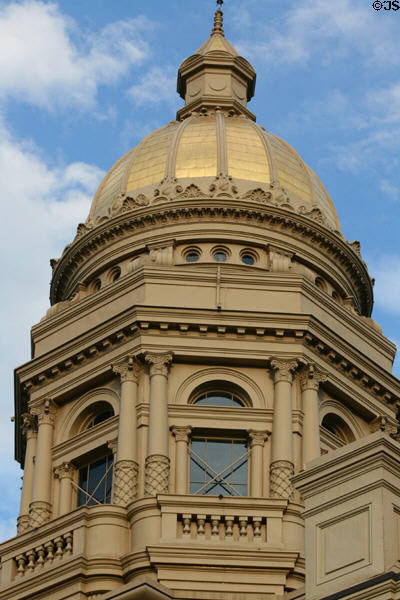 Neoclassical details of dome of Wyoming State Capitol. Cheyenne, WY.