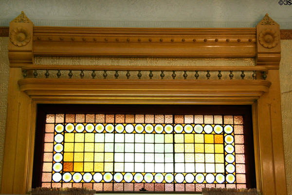 Stained glass window of Nagel Warren Mansion. Cheyenne, WY.
