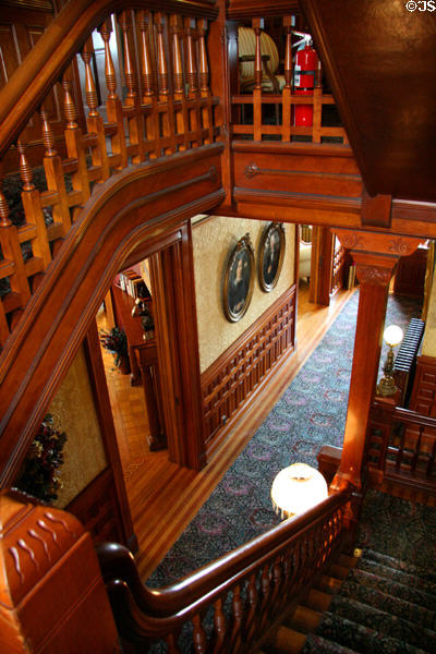Stairwell & front hall at Nagel Warren Mansion. Cheyenne, WY.