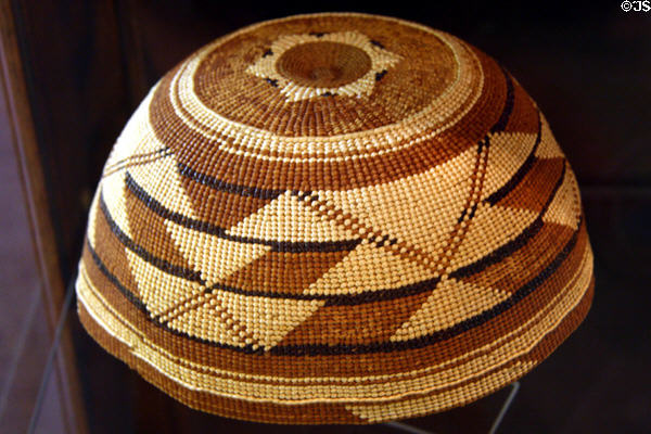 Hupa Indian woven hat from Central California at Nelson Museum of the West. Cheyenne, WY.