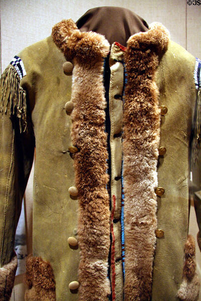 Buffalo hide coat with beaver trim (1871) worn by W.F. Cody at Buffalo Bill Center of the West. Cody, WY.