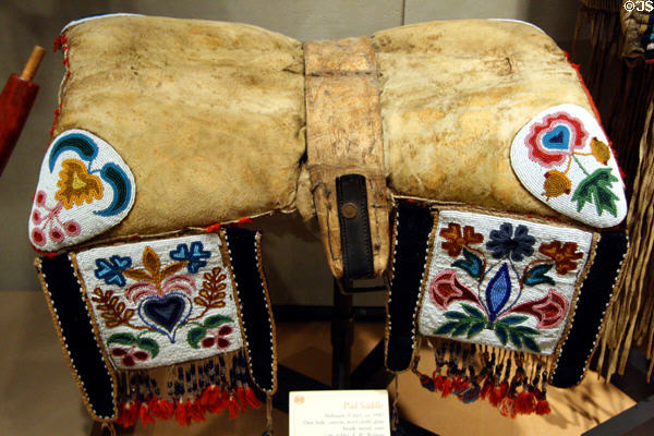 Cree beaded deer hide saddle (c1880) at Buffalo Bill Center of the West. Cody, WY.