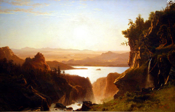 Island Lake in Wyoming Wind River Range painting (1861) by Albert Bierstadt at Buffalo Bill Center of the West. Cody, WY.