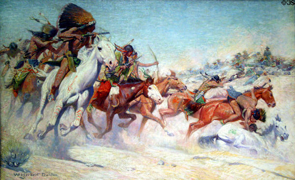 The Custer Fight painting (c1915) by William Herbert Dunton at Buffalo Bill Center of the West. Cody, WY.