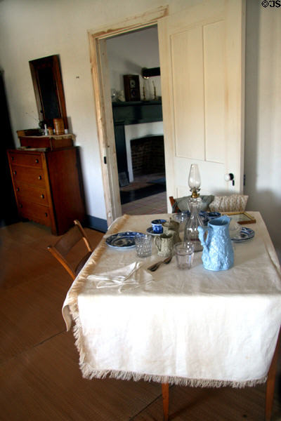 Eating area of Old Bedlam house at Fort Laramie National Historic Site. WY.