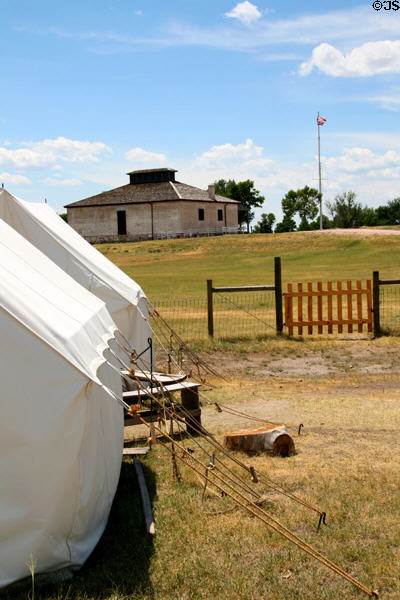 New Guardhouse building (1876) at Fort Laramie National Historic Site. WY.