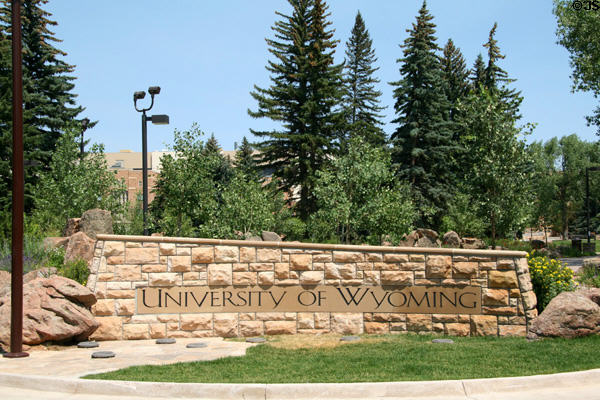University of Wyoming entrance sign. Laramie, WY.