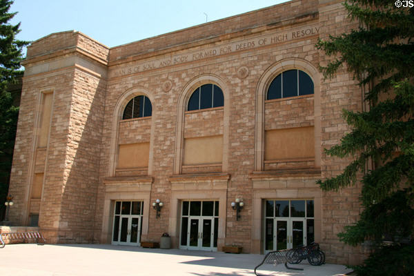 Half Acre Gymnasium (1925) of University of Wyoming. Laramie, WY. Architect: Wilbur Hitchcock.