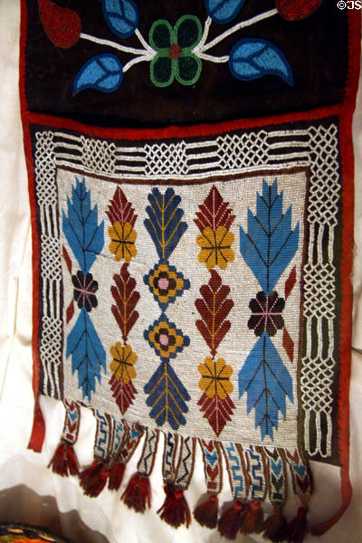 Beaded Indian bandolier bag (probably Anishinabe) at Laramie Plains Museum. Laramie, WY.