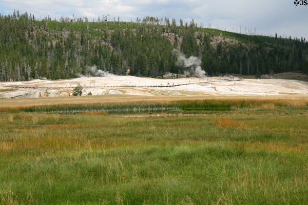 Geyser Hill in Old Faithful area of Yellowstone National Park. WY.