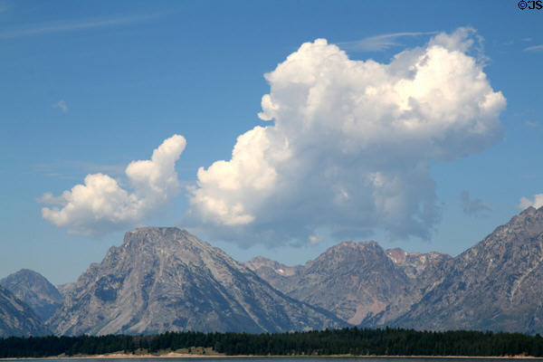 Clouds over Jackson Lake in Grand Teton National Park. WY.