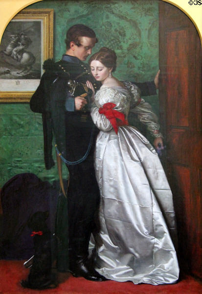 The Black Brunswickers (before battle of Waterloo) painting (1860) by John Everett Millais at Lady Lever Art Gallery. Liverpool, England.