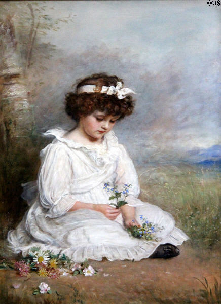 Little Speedwell's Darling Blue painting (1891-2) by John Everett Millais at Lady Lever Art Gallery. Liverpool, England.