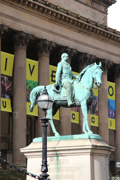 Prince Albert equestrian statue (1866) by Thomas Thornycroft at St George's Hall. Liverpool, England.