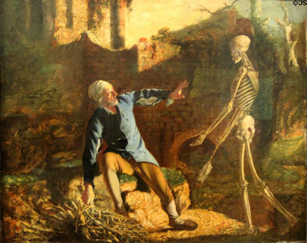 Old Man & Death painting (1774) by Joseph Wright of Derby at Walker Art Gallery. Liverpool, England.