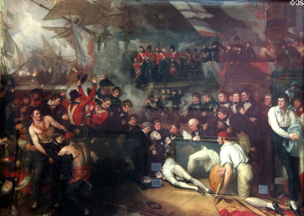 Death of Nelson painting (1806) by Benjamin West at Walker Art Gallery. Liverpool, England.