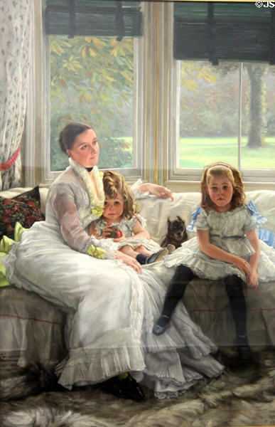 Catherine Smith Gill & Her Children painting (1877) by James Tissot at Walker Art Gallery. Liverpool, England.