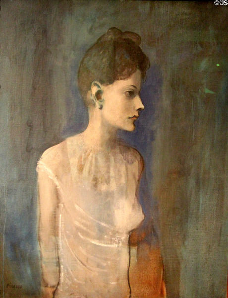 Girl in Chemise painting (c1905) by Pablo Picasso at Tate Liverpool. Liverpool, England.