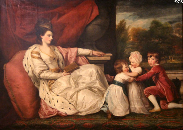 Charlotte, Lady Williams-Wynn & her Children painting (c1778) by Joshua Reynolds at National Museum of Wales. Cardiff, Wales.