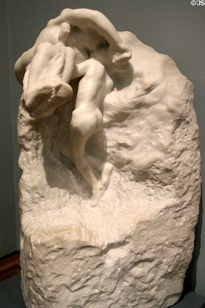 The Earth & Moon sculpture (1900) by Auguste Rodin at National Museum of Wales. Cardiff, Wales.